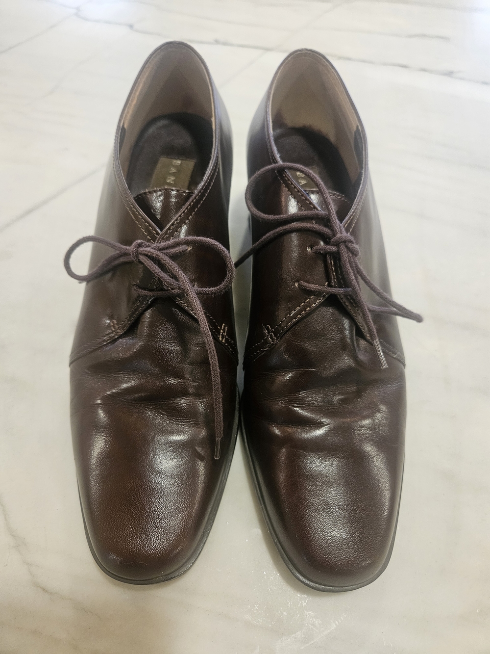 Vintage Bandolino "Marle" Dark Brown Leather Heeled Oxfords Shoes Women’s 8.5M